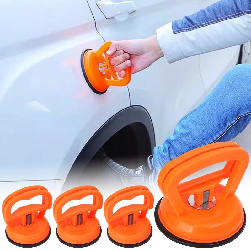 เครื่องมือซ่อมแซมรอยบุ๋มรถยนต์พร้อมถ้วยดูดยาง2ขนาด+ชิ้นตัวดึงรอยบุ๋มสําหรับตัวออโต้/ซ่อมไม่มีสีสีส้มชุดถอดสําหรับงานหนัก