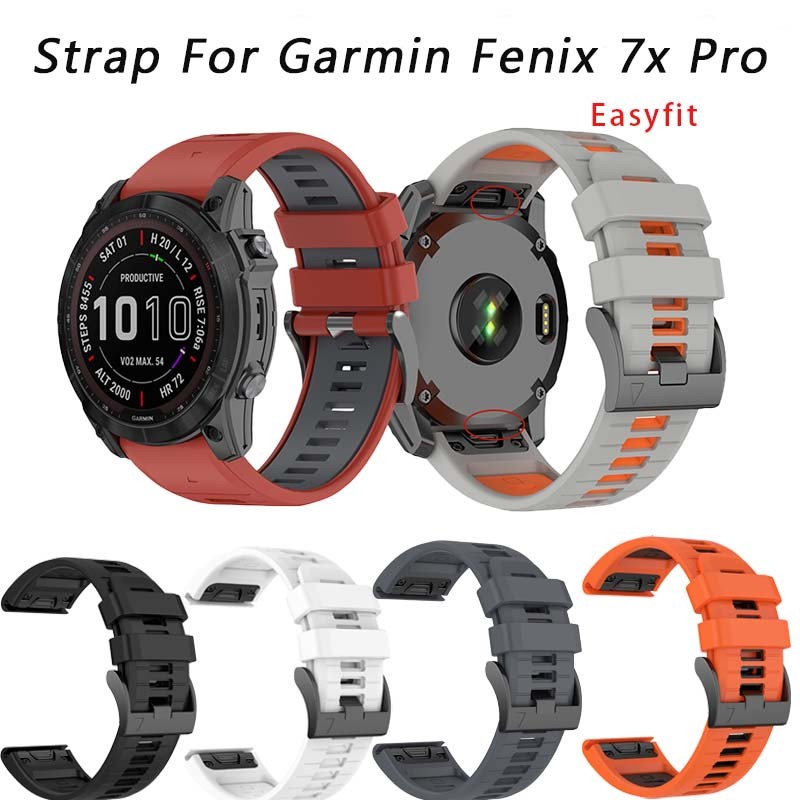 26 มม.ซิลิโคน WatchStrap สําหรับ Garmin Fenix 7x 7XPro Fenix6X 6XPro 5X Plus Quick Release สายรัดข้อ