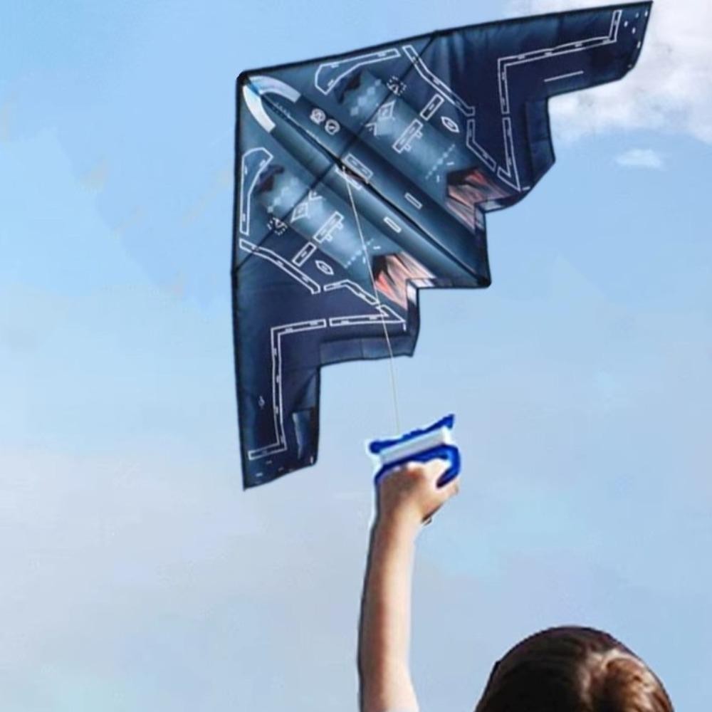 OYPESERG เครื่องบิน Kites, Black Fighter Easy to Fly Aircraft Kite, บินดีพร้อมสายว่าว 100 เมตร 1.4/1.6 ม. สวนว่าวเดลต้าขนาดใหญ่ - รูปที่ 6