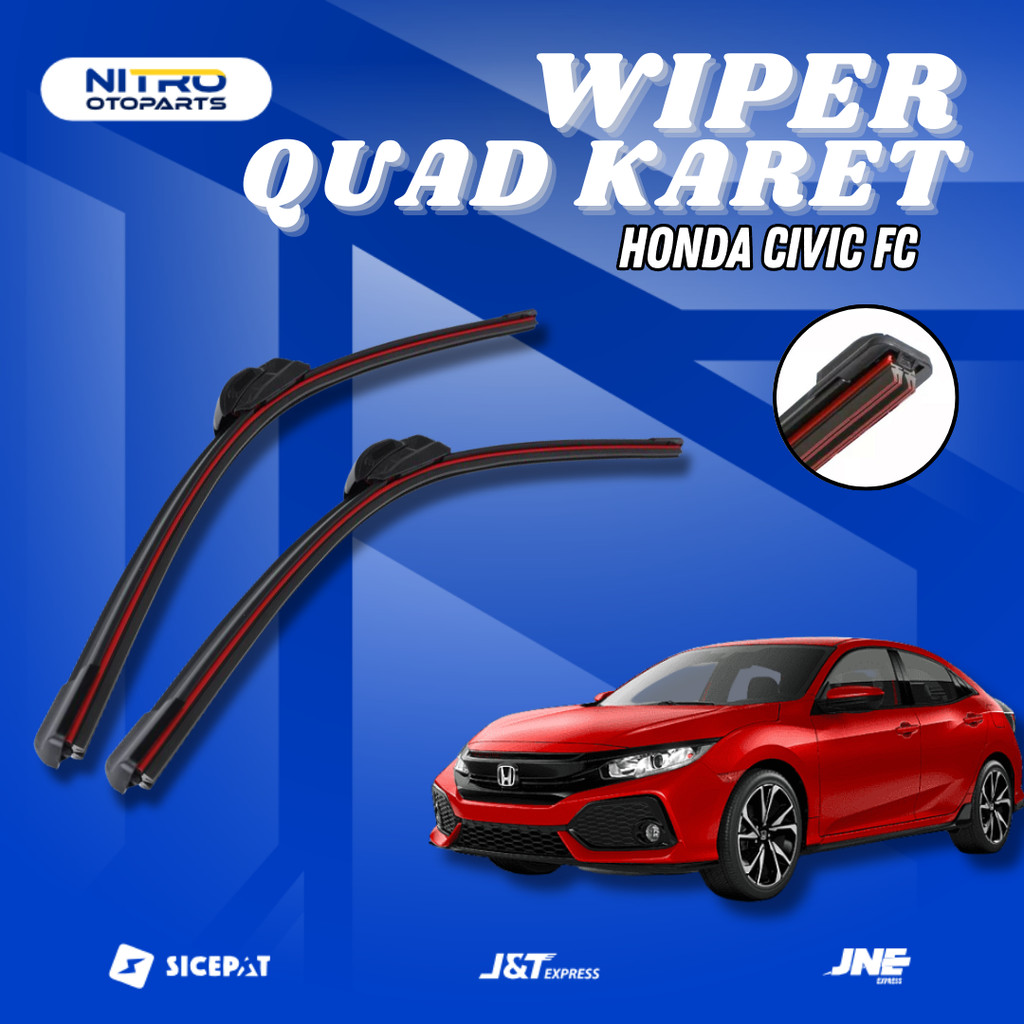 Honda Civic FC Frameless 4 ชั้นยาง Quad Blade ที่ปัดน้ําฝนรถยนต์ - 1 ชุดซ้ายขวา W601