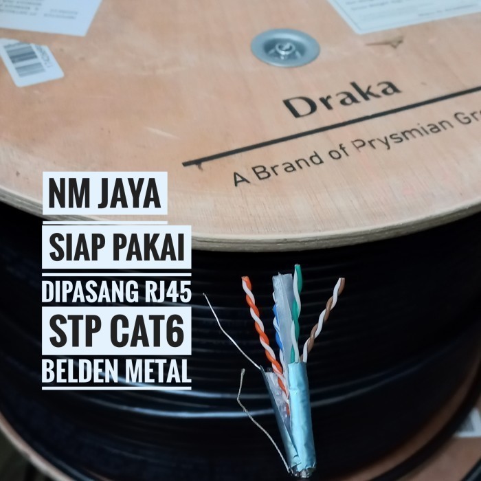 สาย Draka Ftp Utp Utp Cat6 Outdoor Draka 23AWG PE Jacket สีดําราคาต่อเมตร