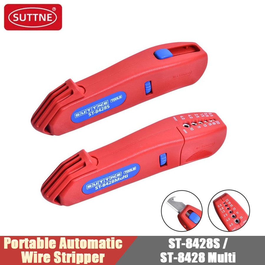 SUTTNE ST-8428S/ST-8428 Multi Automatic Wire Stripper แบบพกพาปรับช่างไฟฟ้า Peeler เครื่องมือมัลติฟัง