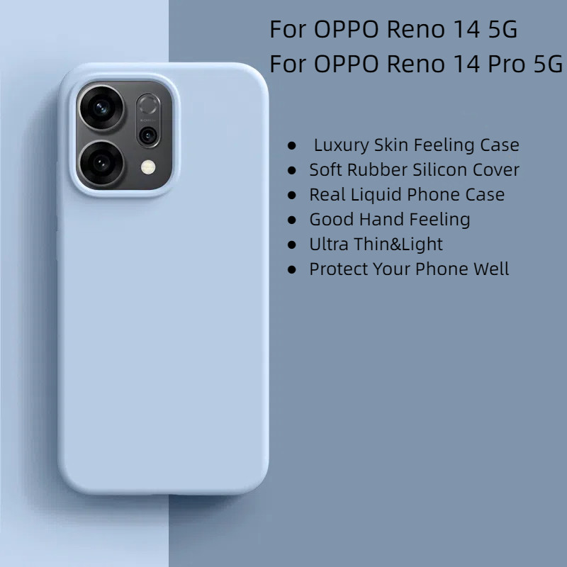 สําหรับ OPPO Reno 14 Pro 5G Reno14 กรณีหรูหราผิวรู้สึกจริงของเหลวยางนุ่มซิลิคอนฝาครอบโทรศัพท์ปลอกสําหรับ OPPO Reno 14 5G
