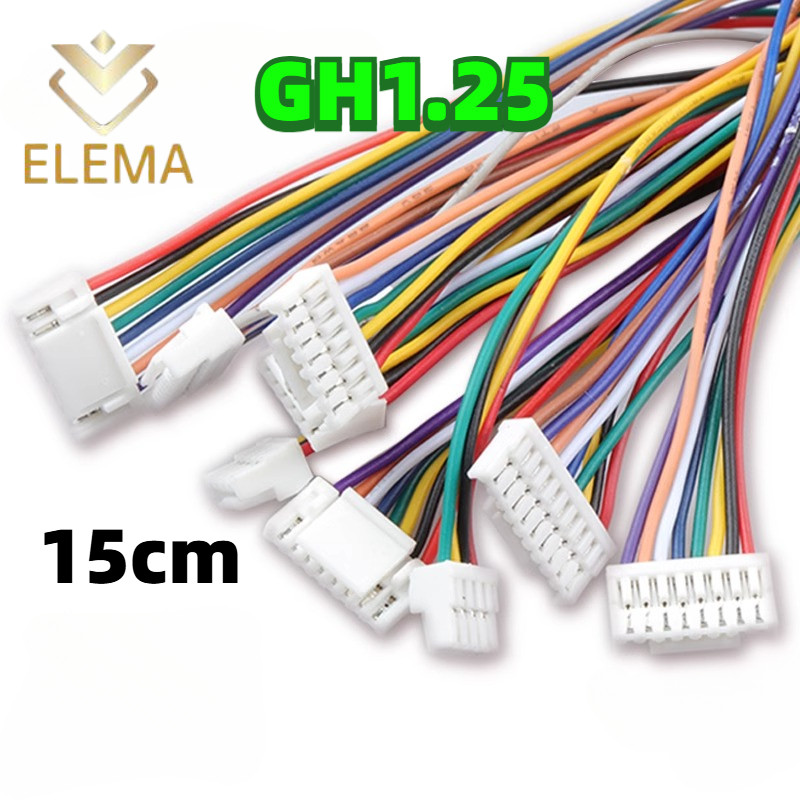 Gh1.25 สายไฟเชื่อมต่อ 2/3/4/5/6Pin ขั้วต่อหัวเดียว / ระยะห่างสายไฟ 1.25 มม. ความยาวสาย 15 ซม.