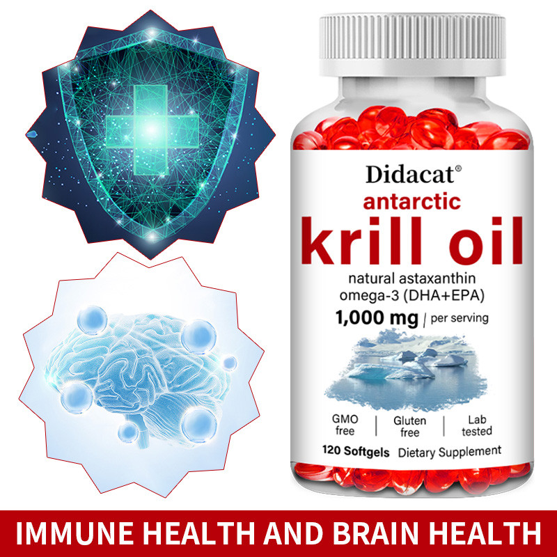 Antarctic Krill Oil - Brain, Skin, Eyes, Joints & Heart Health, Immune Support
