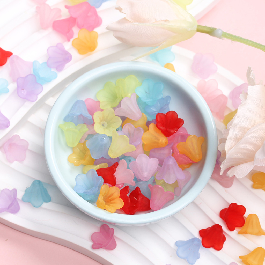 20 ชิ้นแฟชั่นโปร่งใส Frosted Morning Gory ดอกไม้ลูกปัดอะคริลิค DIY เครื่องประดับทําอุปกรณ์เสริม