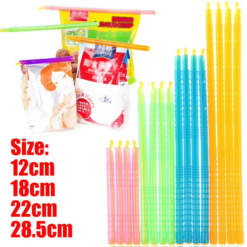 4 Sizes Random Color Sealing Clip / Snack Plastic Bag Seal Stick