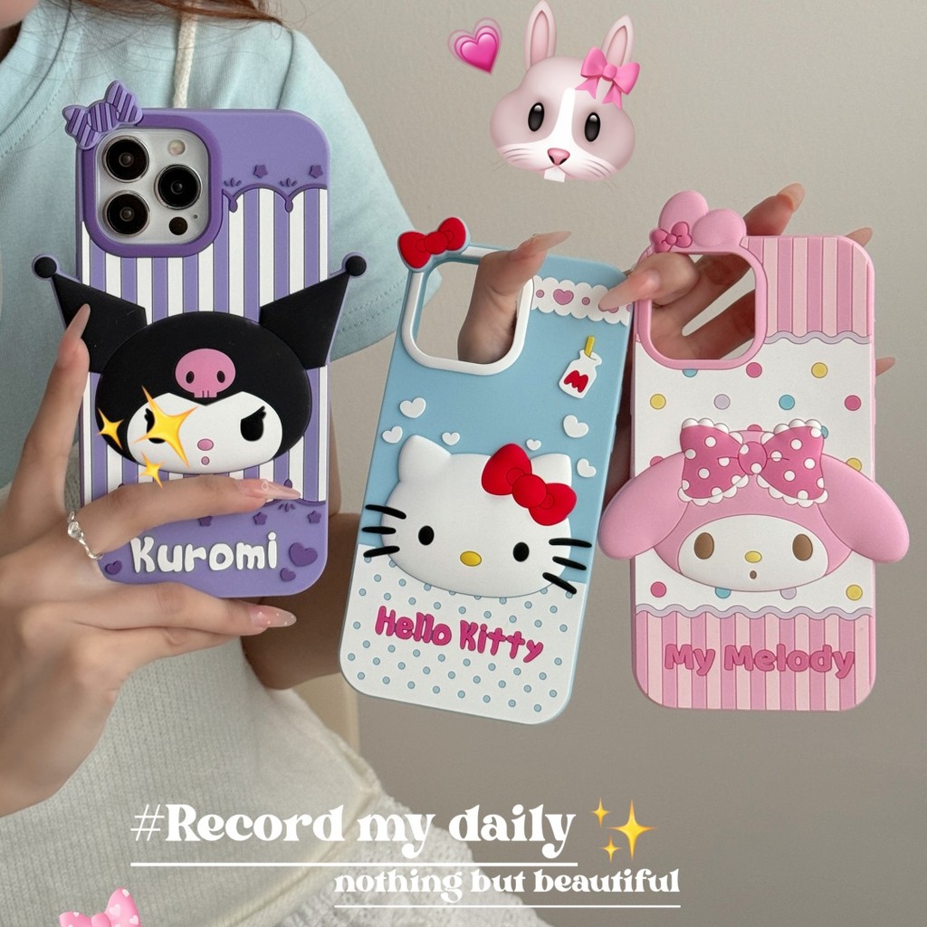Kuromi Kitty iPhone 17 17Pro Max 16 16 Plus 16Pro Max 11 12 13 14 15 12 Pro 13Pro 14Pro 15Pro Max Case Soft TPUซิลิโคนโทรศัพท์มือถือกรณีป้องกันเต็มรูปแบบSlimเคสโทรศัพท์