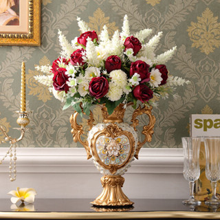 แจกันยุโรปเครื่องประดับย้อนยุคห้องนั่งเล่นการจัดดอกไม้บ้านตก…