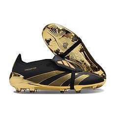 Ad PREDATOR ACCURACY+ FG BOOTS รองเท้าฟุตบอลกันลื่นสีดําและสีทอง Eur39-45