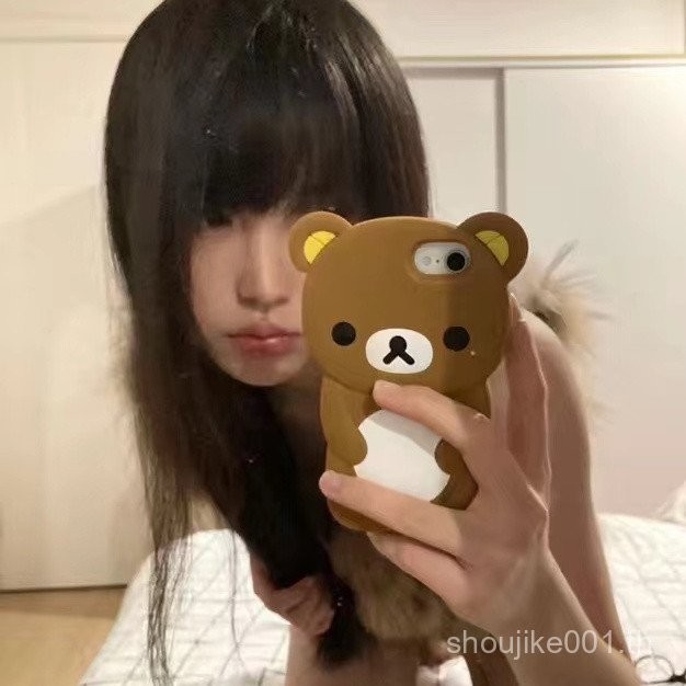 สามมิติน่ารักสีน้ำตาลหมีแอปเปิ้ลรุ่น15/7 6s/8PLUS เคสมือถือซิลิโคน XR/xsmax 13นุ่ม12117/8 /plus/xs/xr/se2020 6xri