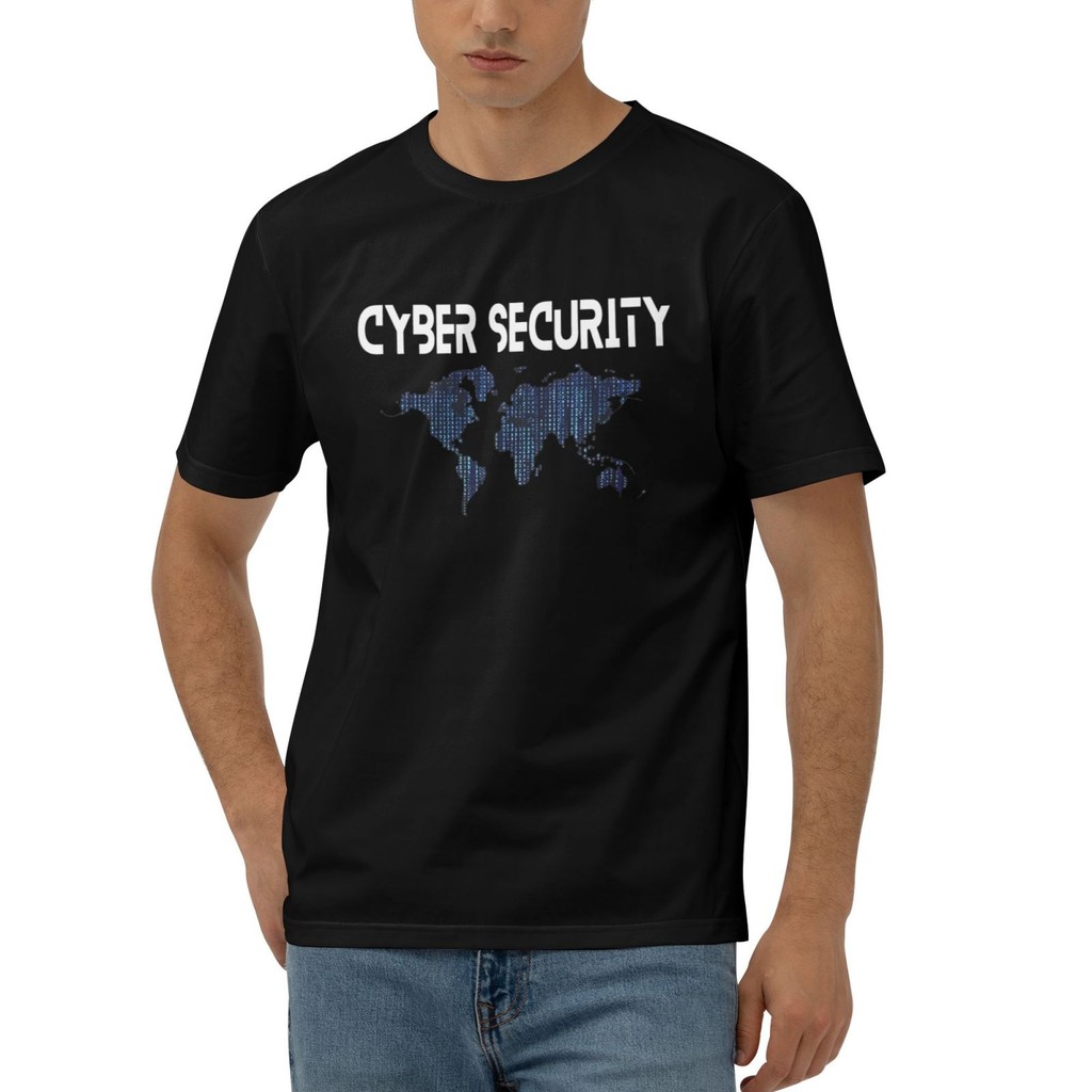 เสื้อยืดผ้าฝ้าย Cyber Security เสื้อผ้าผู้ชายใหม่ที่โดดเด่น