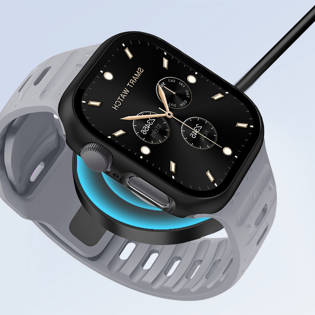 สายซิลิโคน + PC คลุมทั้งหมดสําหรับ Apple Watch 10 46 มม./42 มม.Ultra 49 มม.45 มม.44 มม.41 มม.40 มม.42 มม.38 มม.Iwatch Series10 9 8 7 6 5 4 SE 2 3