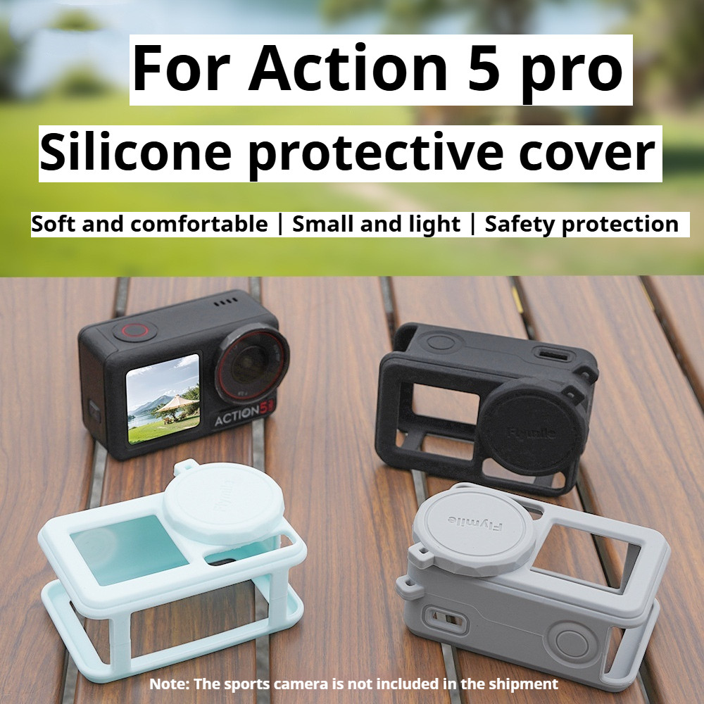 สําหรับ DJI Osmo Action 5 pro เคสซิลิโคน Action เลนส์กล้อง Drop Protector ฝาครอบ Action 4/3 อุปกรณ์เสริม