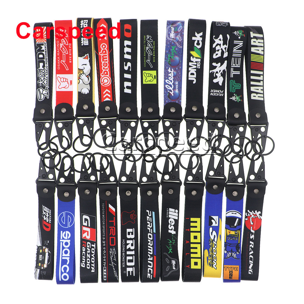 Jdm วัฒนธรรมสายไนลอน Key Chain Racing Mugen TRD RALLIART พวงกุญแจรถ Transfer แหวนสายรัดข้อมือ Key Chain