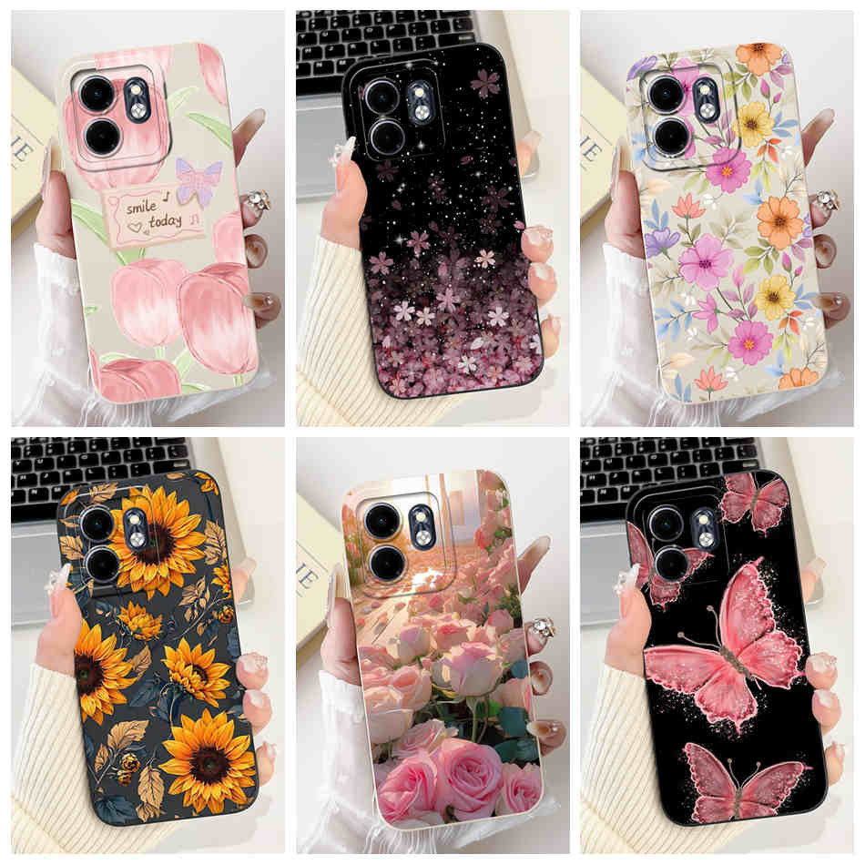 Infinix Smart 9 X6532 ทิวลิปที่สวยงามดอกทานตะวันผีเสื้อทาสีปลอก Smart9 เคสโทรศัพท์ซิลิโคนอ่อนนุ่ม
