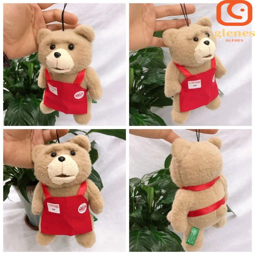 Glenes TED ตุ๊กตาหมี ตุ๊กตาสัตว์ ตุ๊กตานุ่ม ตุ๊กตาหมี ตุ๊กตาผ้ากันเปื้อนคริสต์มาส รูปแบบ 20 ซม. พวงก