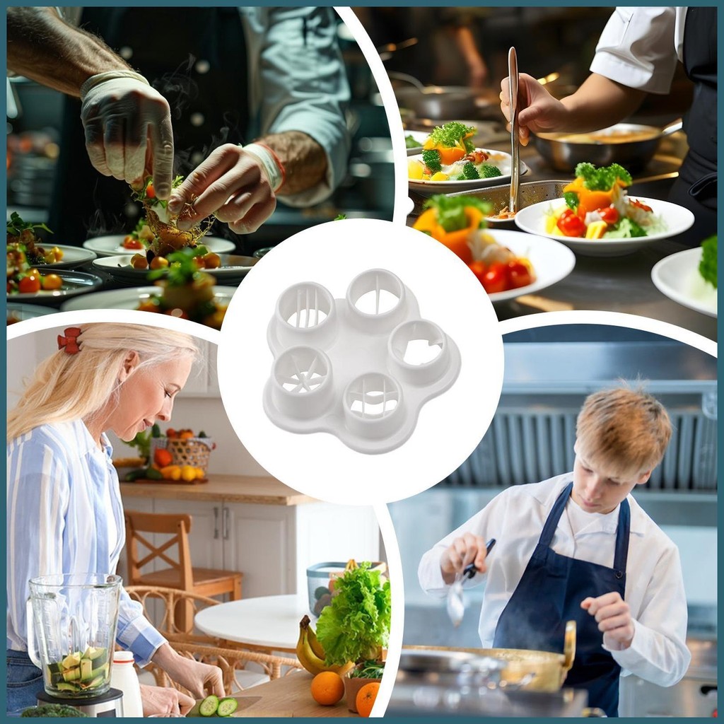 ไส้กรอกตัดดอกไม้แม่พิมพ์ 5 ใน 1 ไส้กรอกตัดชุดแม่พิมพ์ แกดเจ็ต ครัวที่มีฟังก์ชั่นตัดหลายสําหรับ ใบแจ้งหนี้ - รูปที่ 4