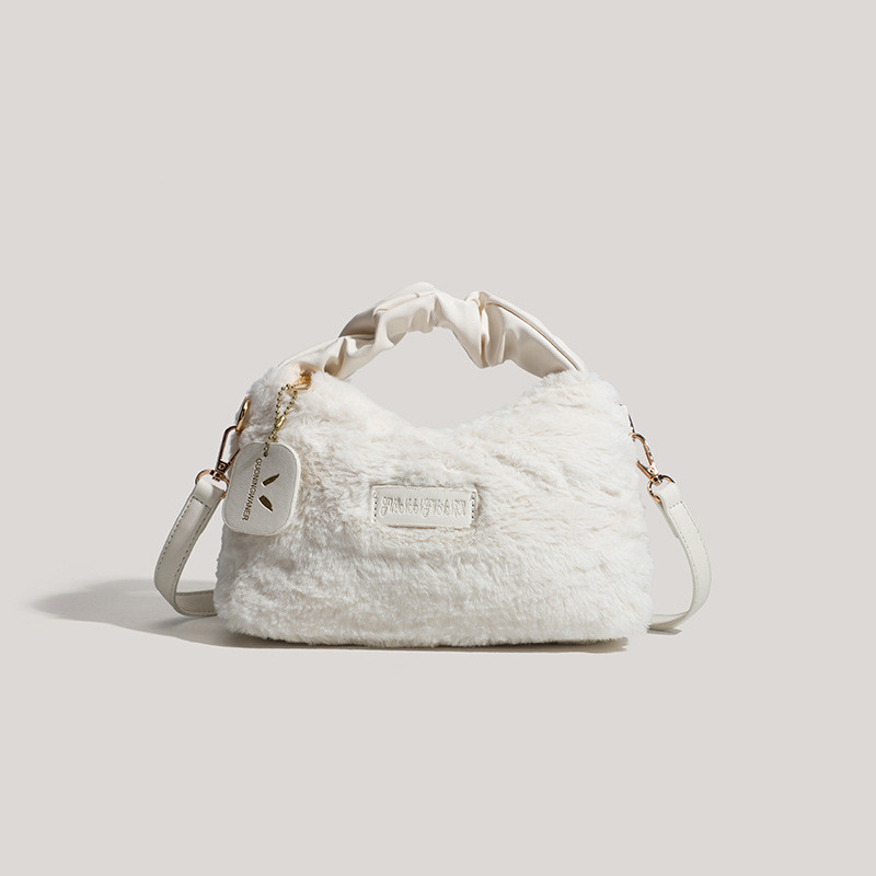 คุณภาพสูง Plush ใหม่แบบพกพาไหล่ Crossbody FUR dumpling BAG