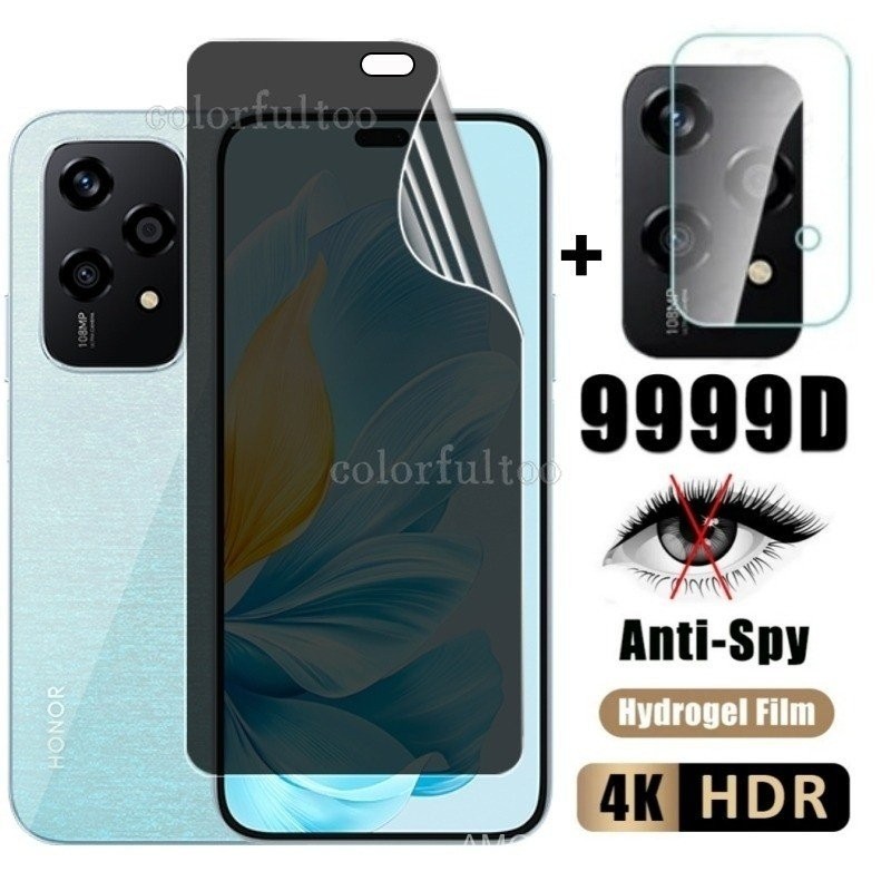 2in1 Anti-Spy ความเป็นส่วนตัว hydrogel ฟิล์มสำหรับ Honor 200 Lite Pro 200Pro 200 Lite Honor200 Honor200Lite 5G 2024ฝาครอบด้านหน้านุ่มส่วนตัว hydrogel ป้องกันหน้าจอเลนส์กล้องฟิล์ม