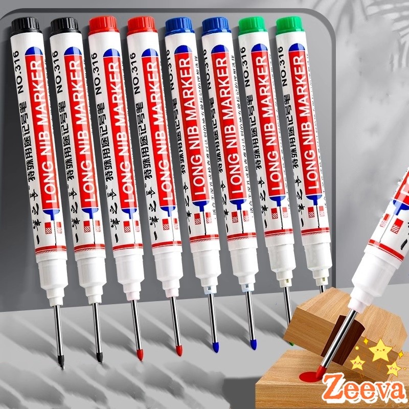 ZEEVA ปากกามาร์คเกอร์  พร้อมส่ง ปากกามาร์คเกอร์หัวยาว งานไม้ marking pen