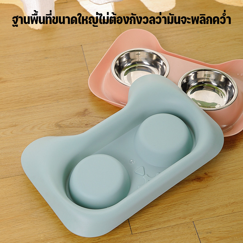 ชามอาหารแมว ชาม2หลุม ชามสัตว์เลี้ยง ชามอาหารกันมด ถอดออกได้ สแตนเลส หมา แมว ราคา ถูกที่สุด ดีลบีเคเค แกลเลอรีภาพที่ 8