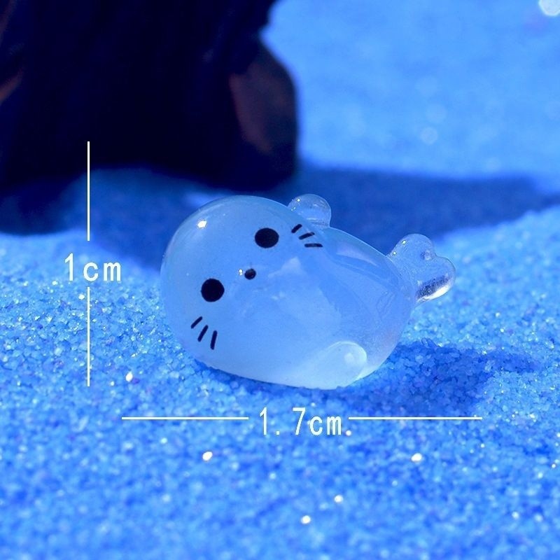 8/12/24/48pcs Kawaii Luminous Mini Seal Pup เรซิ่นเรืองแสงในเวลากลางคืน Marine สัตว์ Figurines เครื่องประดับ Fairy Garden DIY อุปกรณ์เสริม [คลังสินค้าพร้อม]