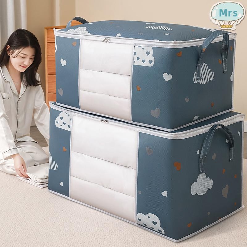[นาย] ตู้เสื้อผ้าออแกไนเซอร์ความจุขนาดใหญ่ถุงเก็บผ้านวมกล่องเสื้อผ้าเครื่องนอนคอนเทนเนอร์ผ้าโพลีเอสเตอร์ถุงเก็บกันฝุ่น ไทย