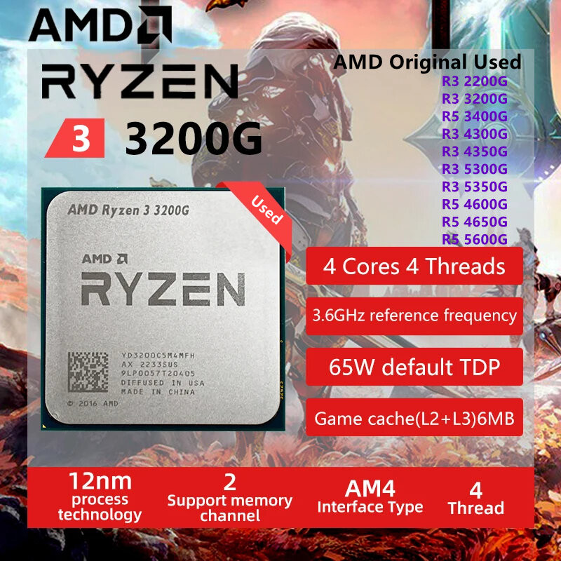 Amd Ryzen 5 3400G R5 4600G 4650G 5600G 2400G R3 2200G 3200G 4300G 4350G 5300G 5350G Quad-Core Quad-T