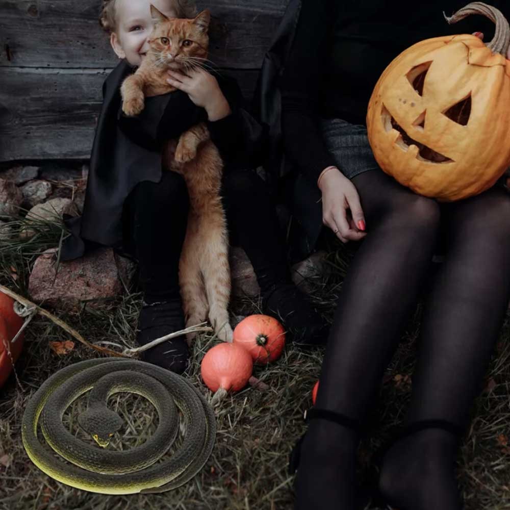 4Pcs Fake Realistic Snake Lifelike Real Scary Rubber Toy Prank Party Joke Tricky Imitation Snake Toy