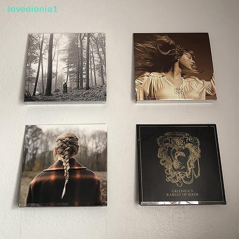 loveoionia1 Clear Vinyl Record Shelf Wall Mount Holder Wall อะคริลิคอัลบั้มผู้ถือบันทึกจอแสดงผล Daily LP สําหรับตกแต่งบ้าน IA