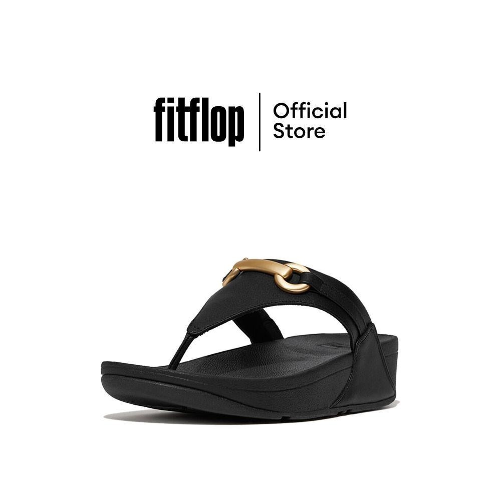 FITFLOP LULU CHUNKY-SNAFFLE LEATHER รองเท้าแตะแบบหูหนีบผู้หญิง รุ่น HY7-001 สี BLACK