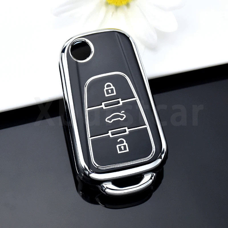For Roewe RX5 MG MG3 MG5 MG6 MG7 ZS GT GS 350 360 750 3 Buttons TPU Shell Fob Holder Car Key Case Co