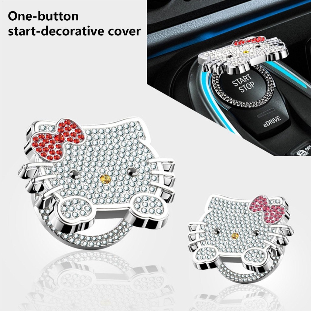 Hello Kitty Push to Start Button Cover Anti-Scratch Engine Start Stop Button Cover Start Button Cove