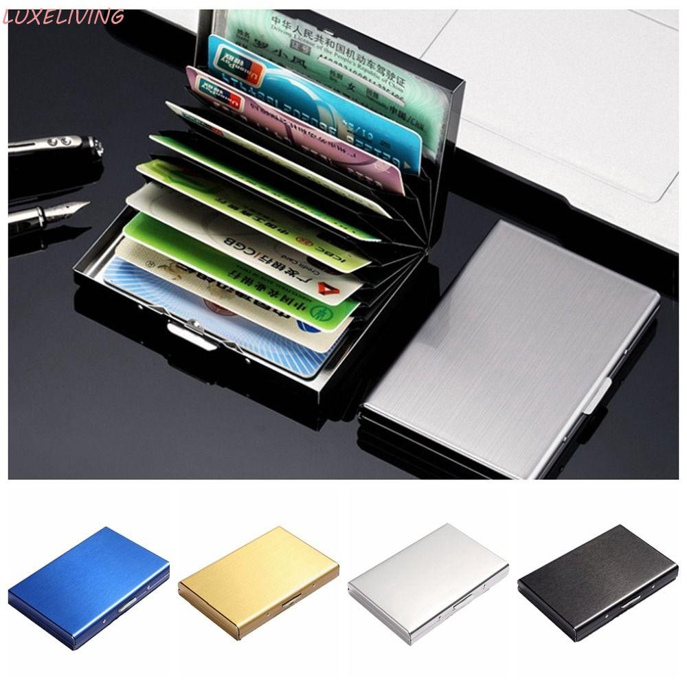 หรูหราผู้ถือบัตรธุรกิจ,10ช่องเสียบการ์ดสแตนเลสกรณีป้องกันแม่เหล็ก,ที่เรียบง่ายหลายบัตรบิตบัตรอัลบั้มกล่องบัตรเครดิตธนาคารกรณีบัตรกลางแจ