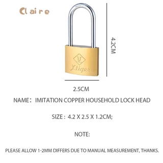 COD กุญแจล็อค มินิ แม่กุญแจทองแดงเทียม ใช้สำหรับล็อกประตู ตู้ Key lock Claire