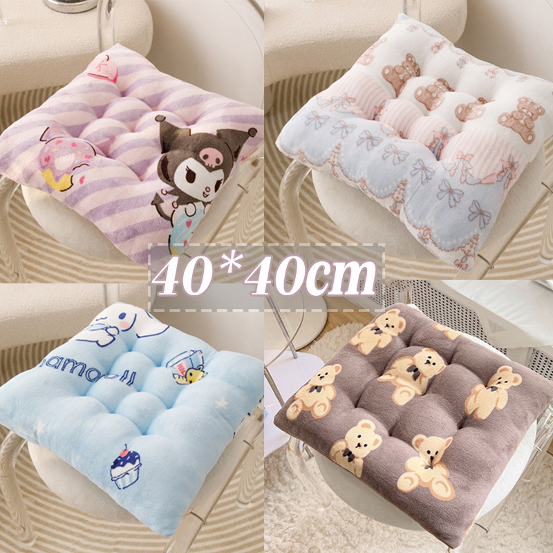 พร้อมส่ง เบาะรองนั่งเก้าอี้ ขนาด40x40cm แบบหนา นุ่มสบาย ลายการ์ตูนน่ารัก สําหรับตกแต่งบ้าน