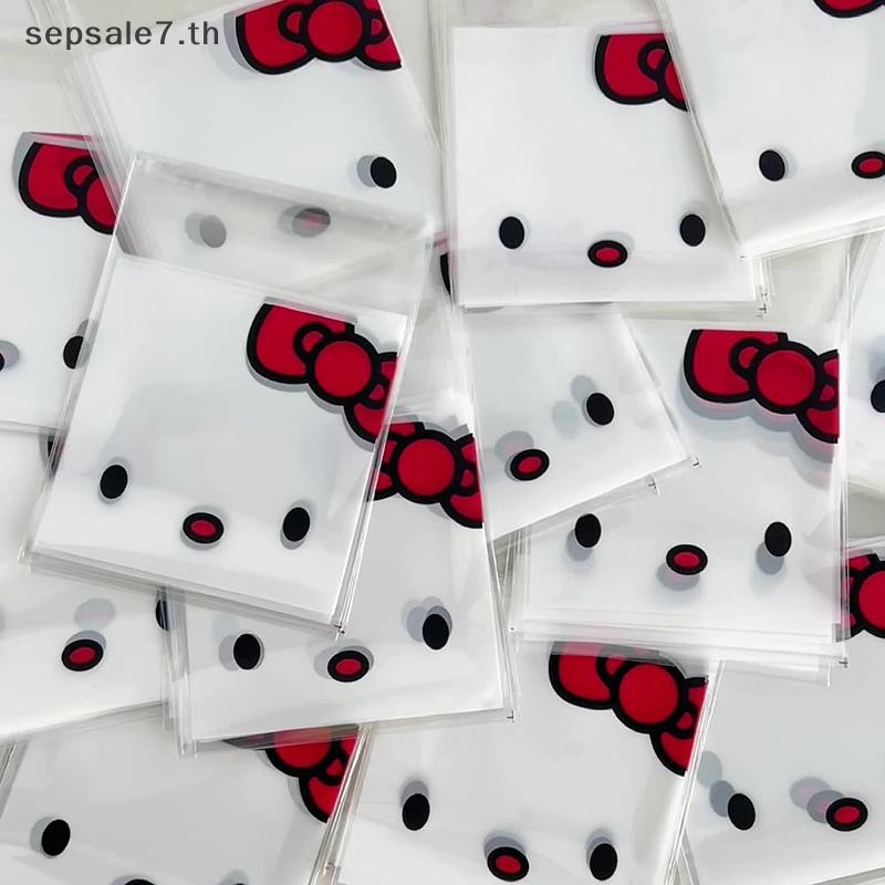 [LIFE] 100 ชิ้น Sanrioed Hello Kitty พิมพ์กระเป๋า Ziplock Star Card Packing Self-Sealing Storage Bag การ์ตูนทิ้ง Candy Sealable Bag {th}
