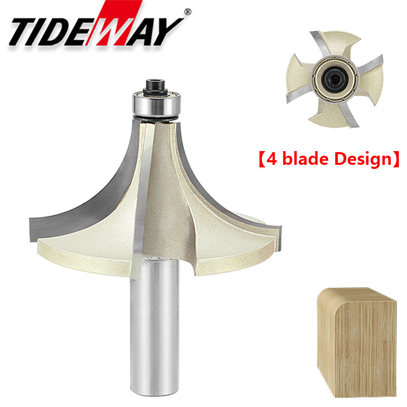 Tidewayกระแสน้ํา4ใบมีดรอบมุมเราเตอร์บิตที่มีแบริ่งสําหรับไม้เครื่องมืองานไม้ทังสเตนคาร์ไบด์มิลลิ่งตั