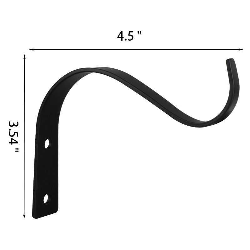 กระเช้าดอกไม้เหล็กดัดขนาด4.5นิ้วโค้งขึ้นรูปตะขอโลหะรูปตัว s. ตะขอแขวนใช้ในครัวเรือนที่แขวนขายึดพืช