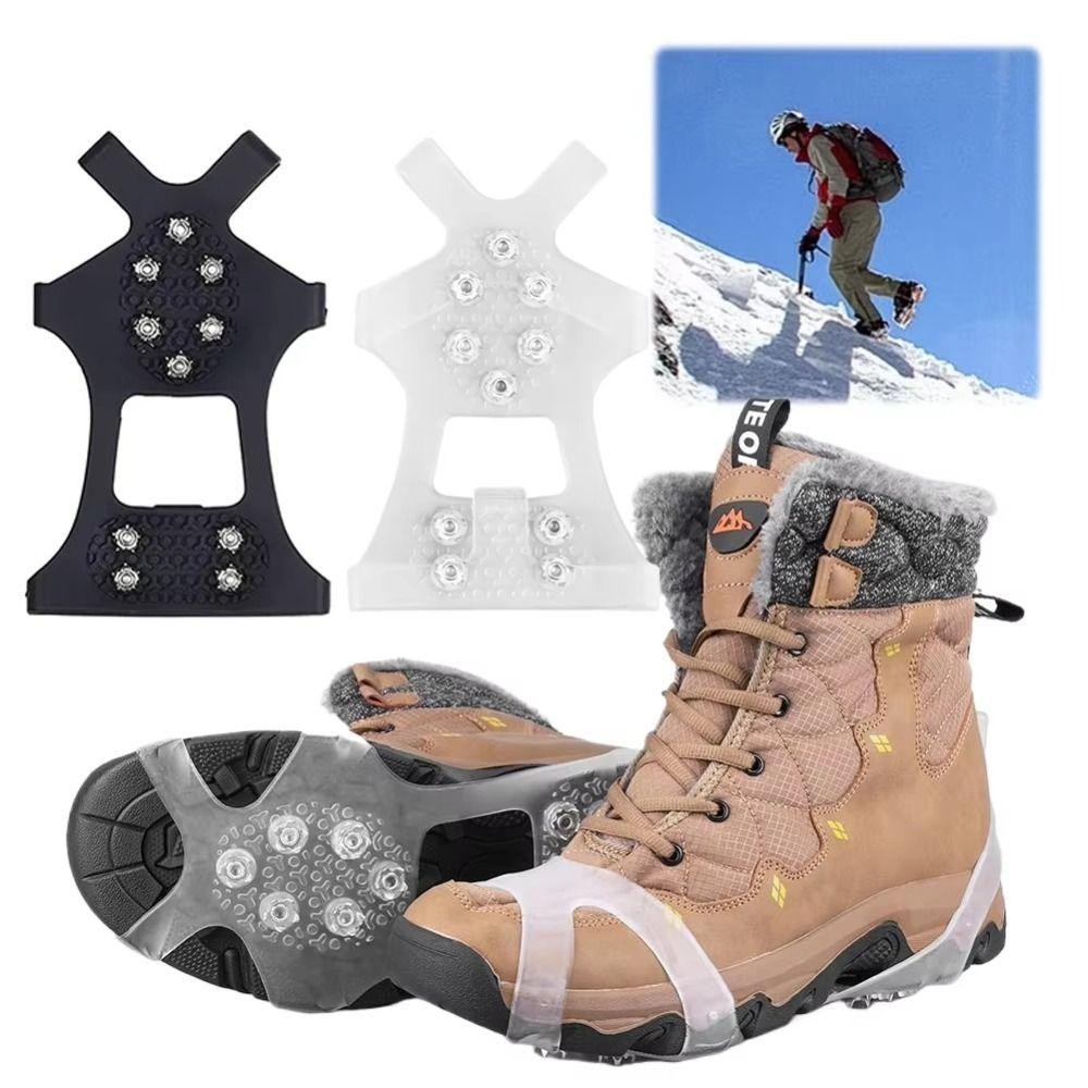 Roadstairs 1 คู่รองเท้า, 10 ฟันลื่น Ice Grippers, ทนทานสวมใส่รองเท้าหิมะน้ําแข็ง Spikes สําหรับหิมะเดินปีนเขารองเท้า - รูปที่ 7