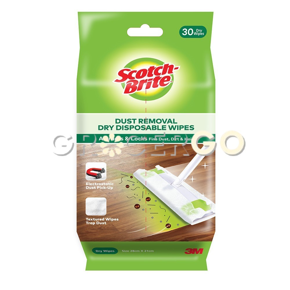 3m Scotch-Brite Easy Sweeper Plus Dry กระดาษกรองแบบใช้แล้วทิ้ง แพ็ค 20 ชิ้น สําหรับไม้ถูพื้น Easy Sw