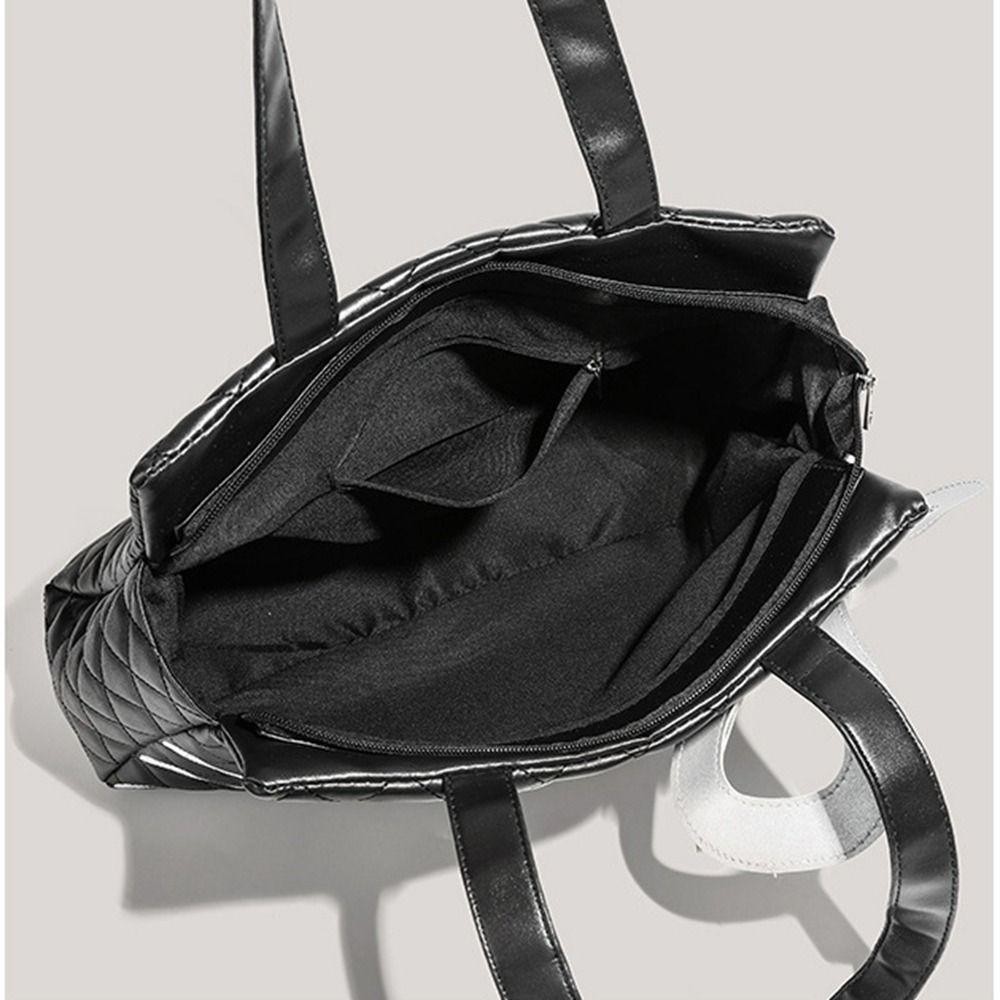 กระเป๋าสะพายแมวคิตตี้ IVORY, กระเป๋าถือการ์ตูนหนัง PU Bow, Casual Japanese Style Anime Large Capacity KT Cat Tote Bag Student