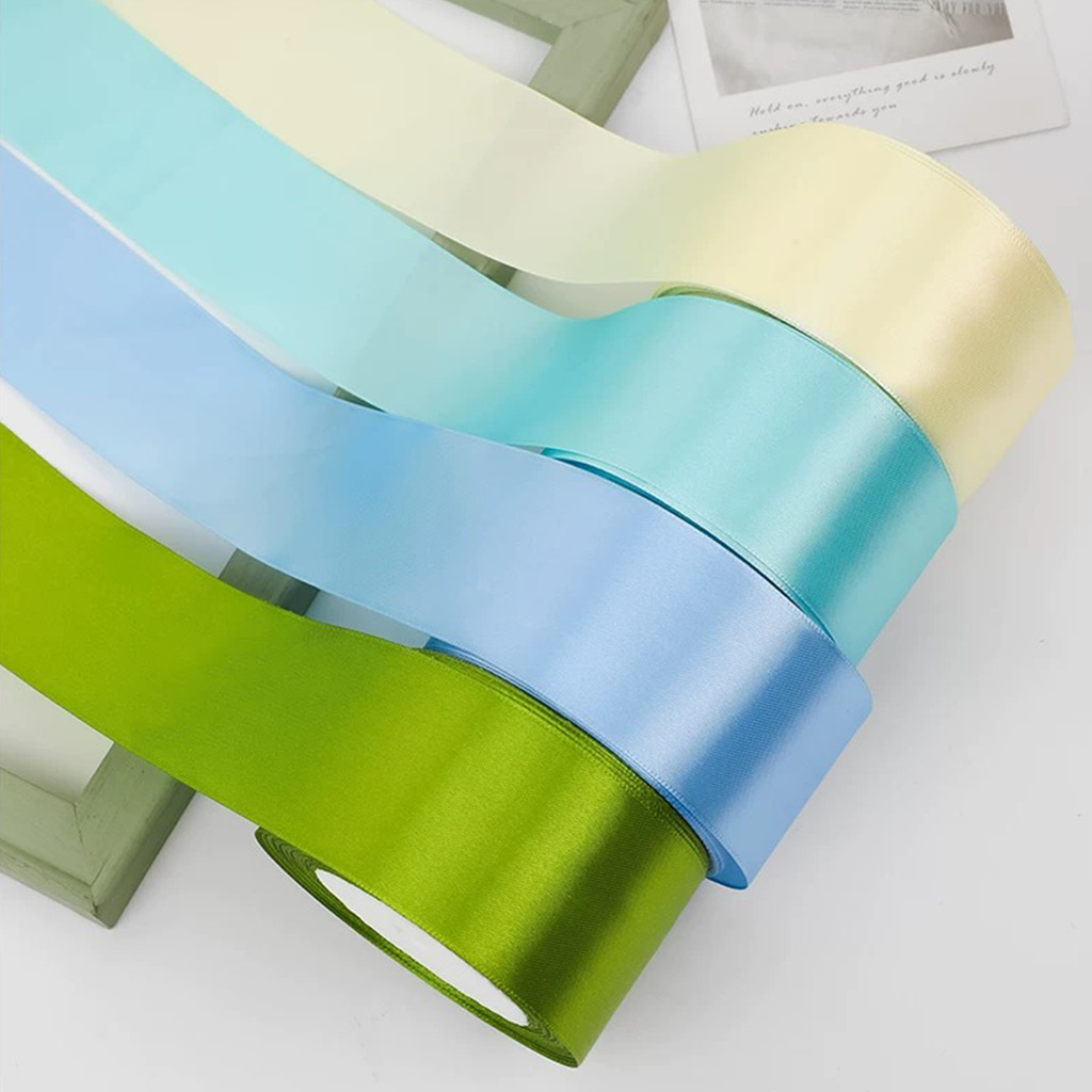 ริบบิ้นผ้าซาติน หน้ากว้าง 0.6/2.5/4 ยาว 22 หลา/ม้วน ริบบิ้นห่อของขวัญ ริบบิ้นทำโบว์ ริบบิ้นห่อเค้ก - รูปที่ 5