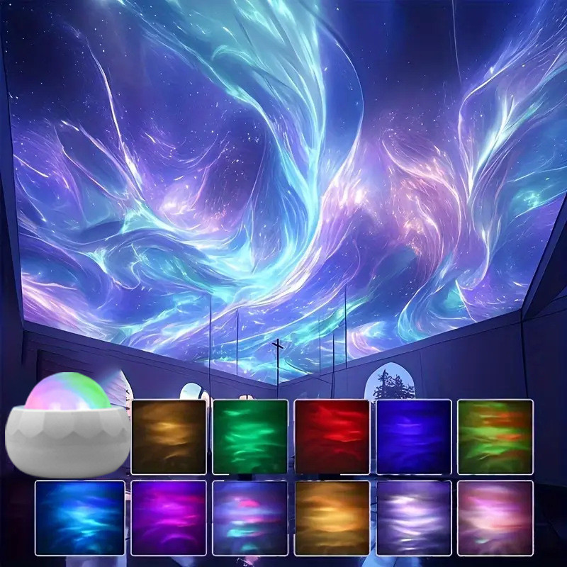 ไฟเหนือโคมไฟโปรเจคเตอร์ Starry Sky ไฟ LED บรรยากาศ Night Aura Aurora โคมไฟเรืองแสงสําหรับห้องของขวัญตกแต่งงานปาร์ตี้