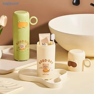 BDGF Creative Little Raccoon ล้างถ้วย Home Travel กล่องแปรงสีฟันแบบพกพาน่ารักแว่นตาหมีแปรงสีฟันกล่อง TH