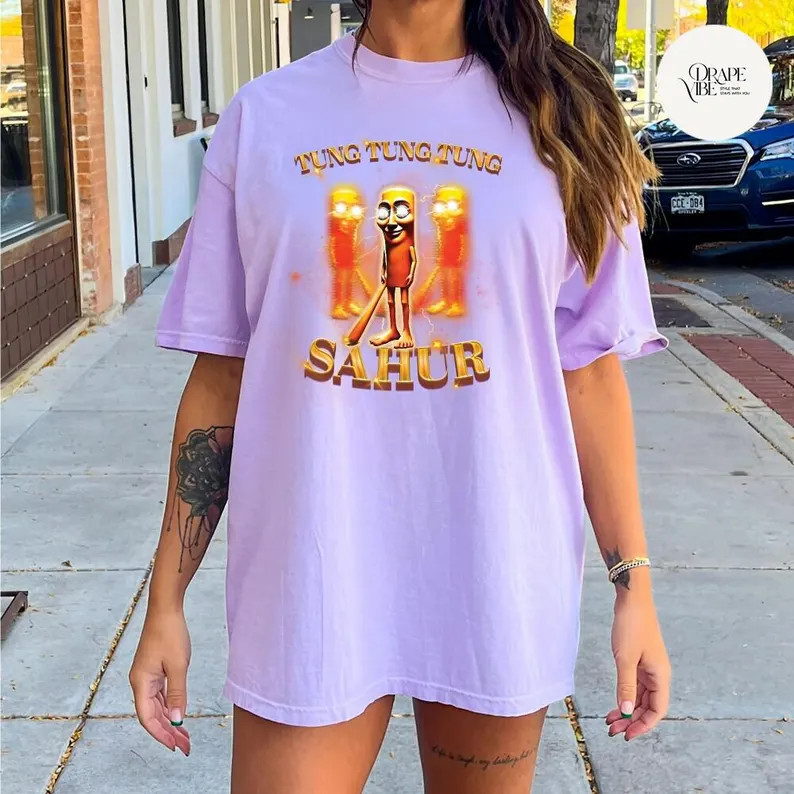 พร้อมส่ง👕Tung Tung Tung Sahur T-shirt เสื้อยืดพิมพ์ลายที่น่าสนใจ s-5xl