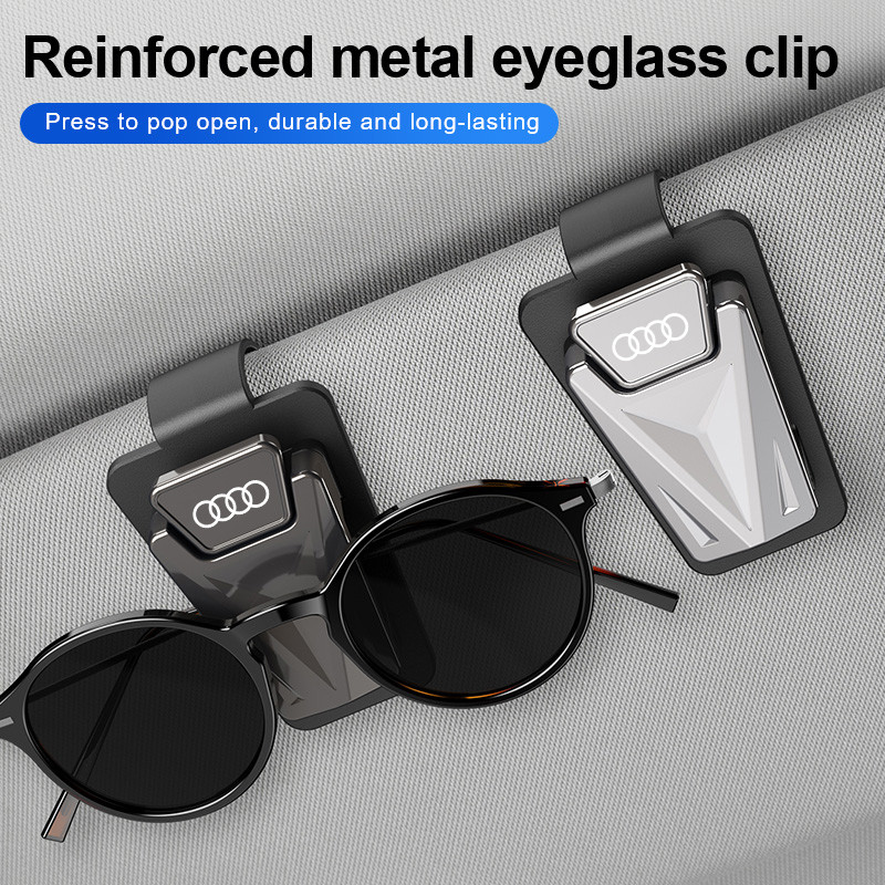 Audi รถแว่นตากันแดดผู้ถือแว่นตา Visor ผู้ถือคลิปสําหรับ Audi A3 A4 A5 A6 A7 A8 Q2 Q3 Q5 Q8 RS6 TT RS