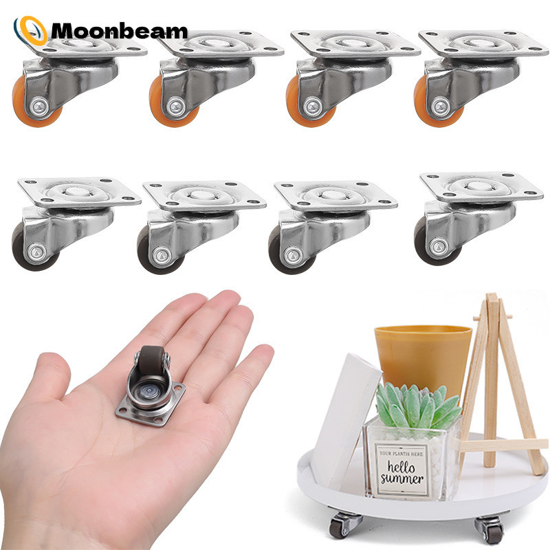 [บ้าน]2-10 ชิ้นล้อ Mobility ล้อเหล็กล้อพร้อมยางเคลือบ - 2.6x2.3 ซม.ลูกกลิ้งสากลสําหรับอุปกรณ์สํานักงาน/ตู้ครัว