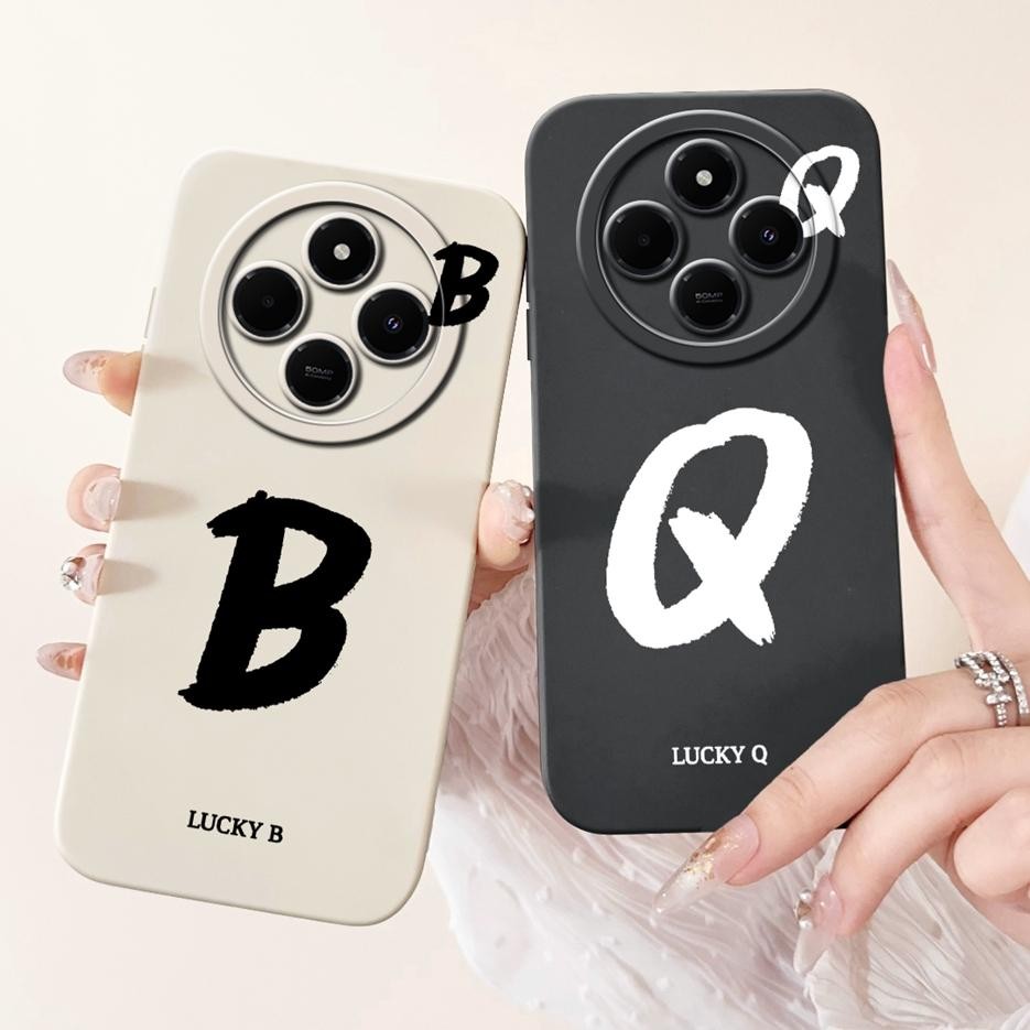 สําหรับ Xiaomi Redmi 14C กรณี PocoC75 น่ารัก Lucky ตัวอักษรนุ่ม TPU เคสโทรศัพท์สําหรับ Xiaomi Poco C